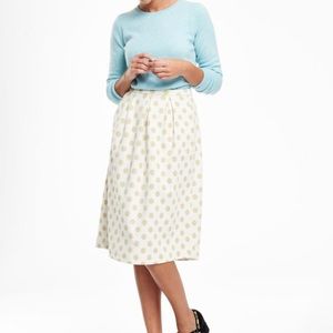 Boden jacquard cream/gold midi skirt.